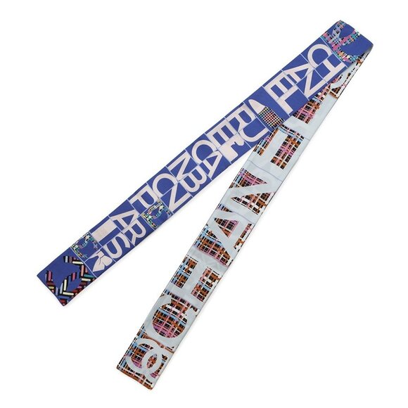 CHANEL Scarf all-over pattern Silk100% Blue/Pink/Multicolor - Picture 3 of 9